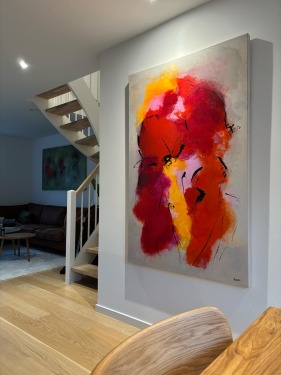 gulvvase vaser vase kunst unika design kunsthåndværk keramik abstrakt kunstner håndmalet håndmalede fad bronze sculpture