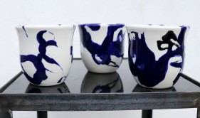 tallerkener kunst håndmalede design unika keramik frokost tallerken håndmalet bronze sculpture